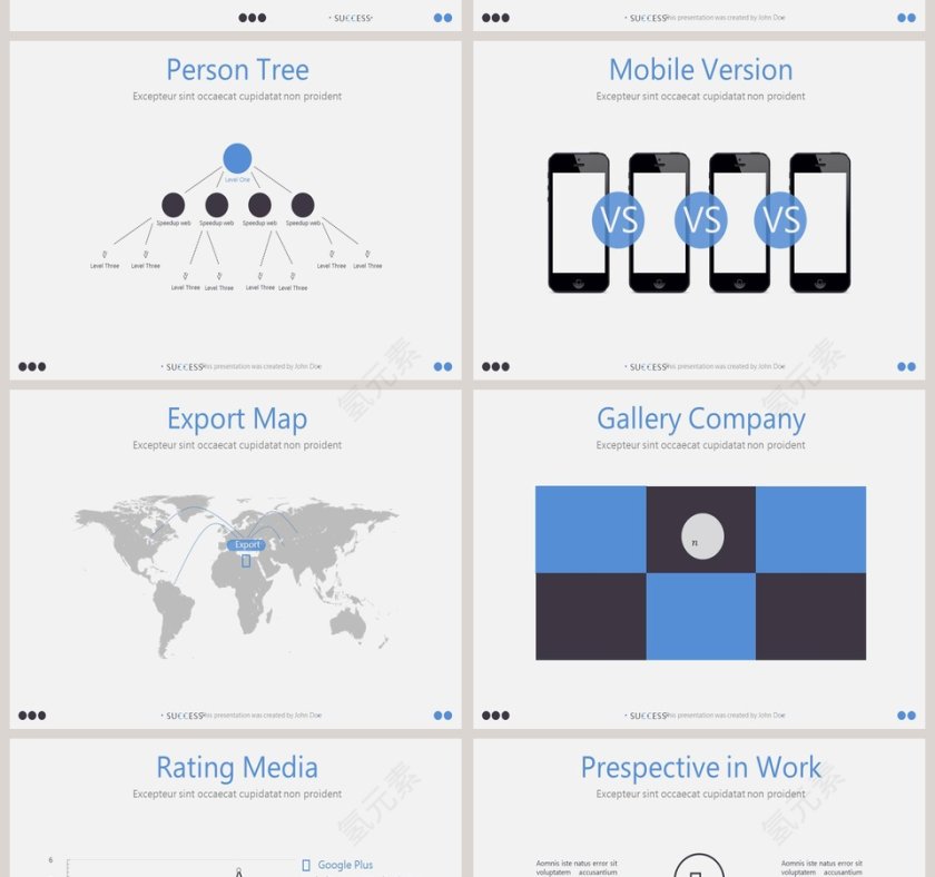 欧美经典商务时尚工作总结PPT模板  第8张