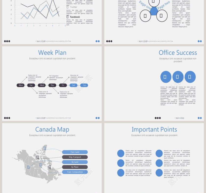 欧美经典商务时尚工作总结PPT模板  第9张
