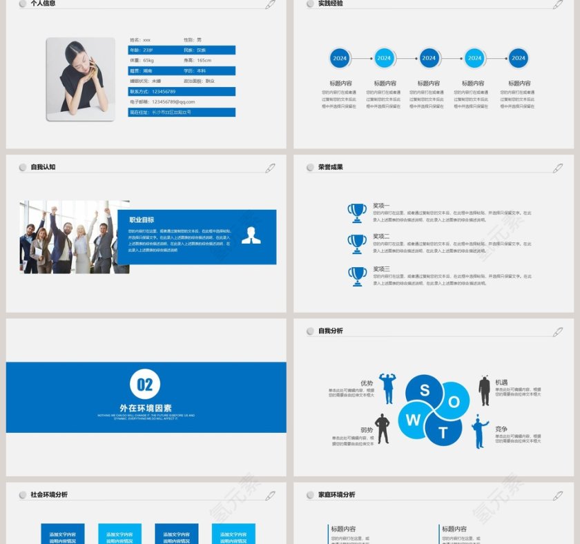 大学生职业生涯规划ppt模板第2张