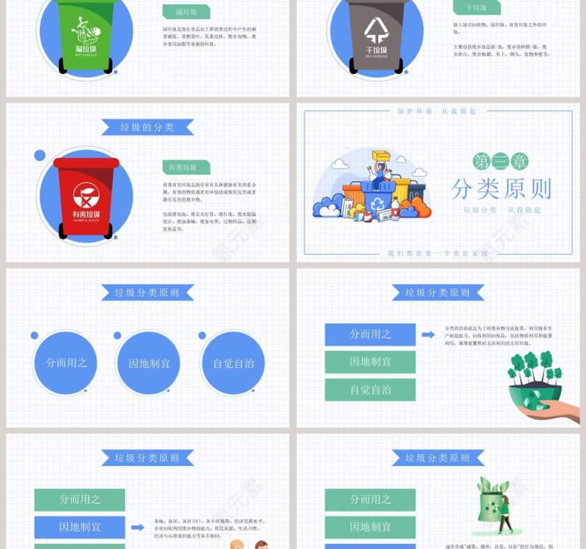 垃圾分类从我做起保护环境PPT模板第3张