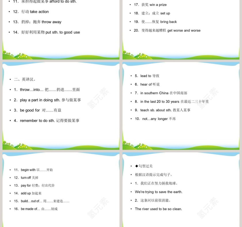 Unit 13  Were trying to save the earth-期末单元复习教学ppt课件第3张