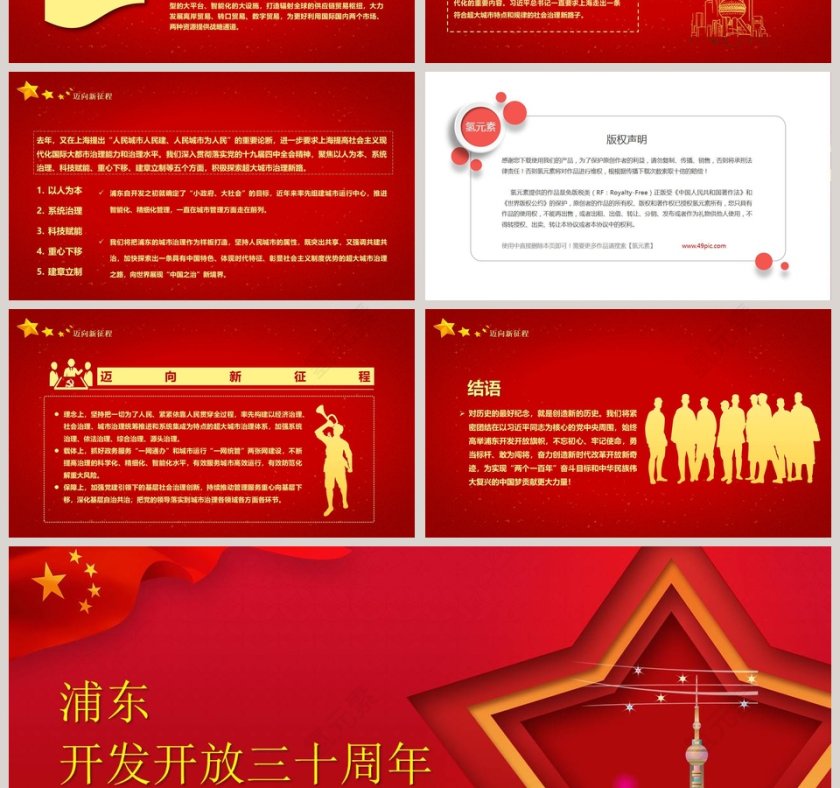 浦东开发开放三十周年专题党课PPT模板第4张