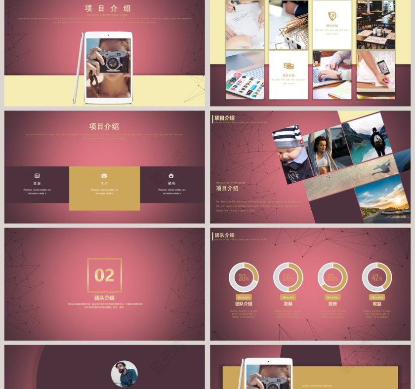 互联网创业计划书PPT模板第2张