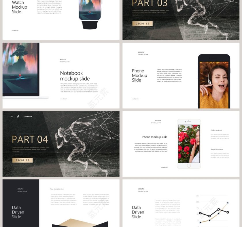 欧美黑金总结汇报PPT模板第3张