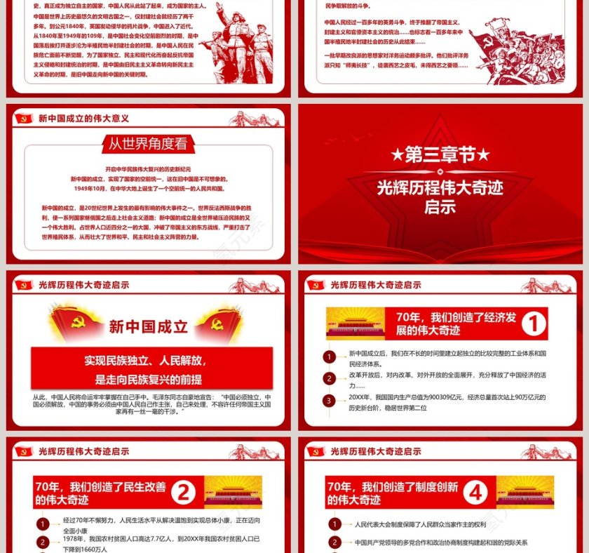 我和我的祖国专题党课PPT模板第3张