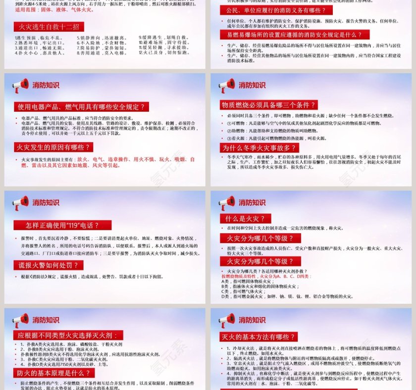 红色简约消防宣传日PPT课件第3张