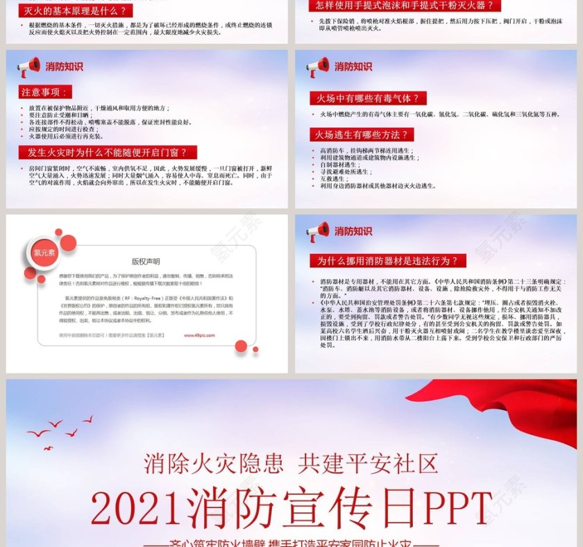 红色简约消防宣传日PPT课件第4张