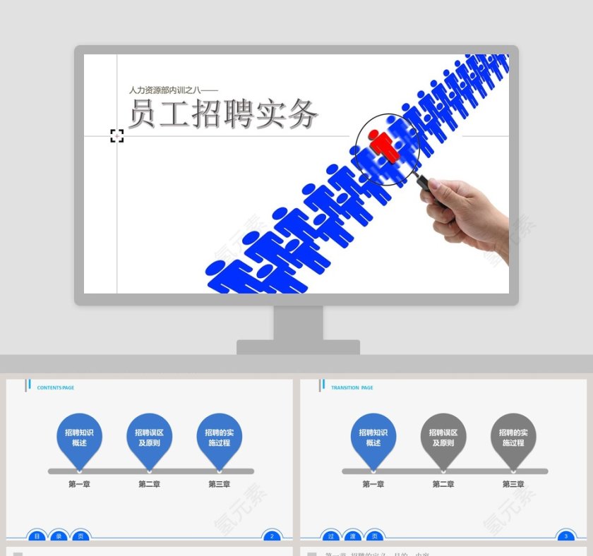 蓝色简约员工招聘实务第1张