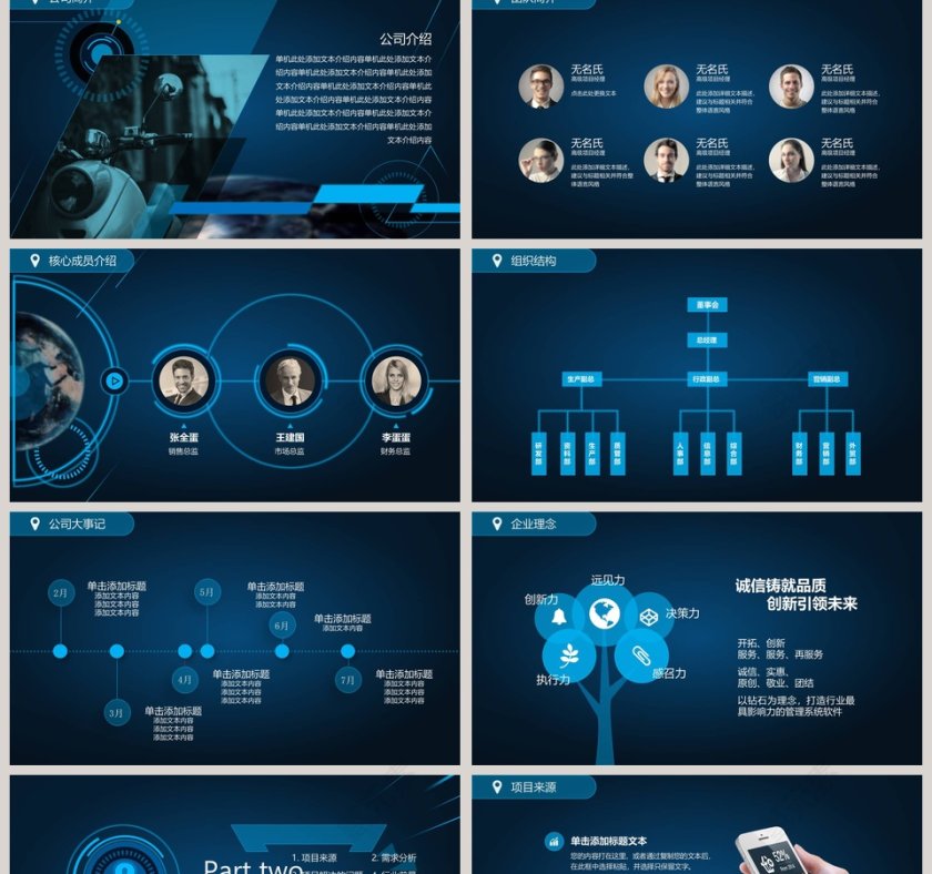 科技风动感商务通用PPT第2张