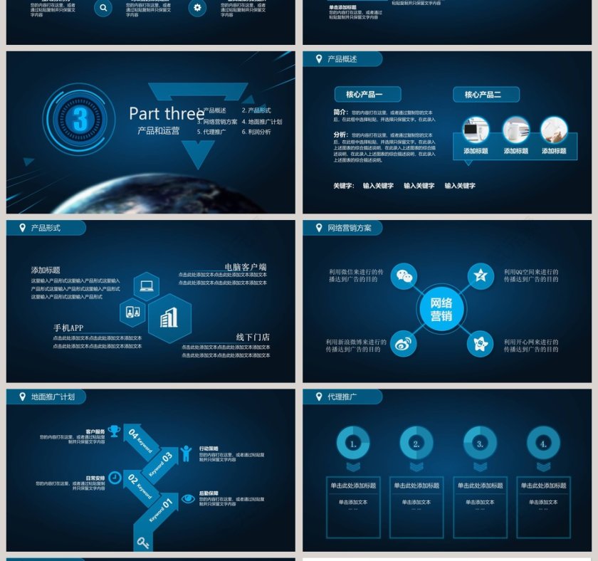 科技风动感商务通用PPT第4张