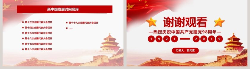 热烈庆祝中国共产党建党97周年党史党政PPT模板第5张