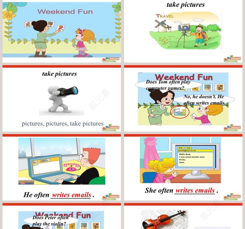 Does he often play the violin：PPT模板展示音乐与答辩的结合第2张