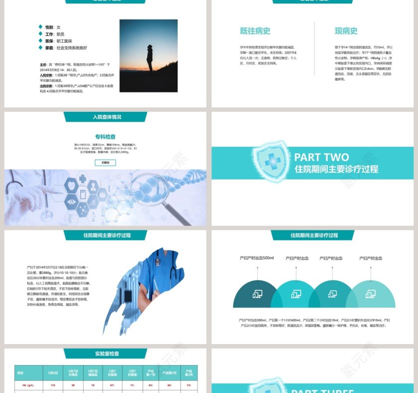 医院病历讨论PPT模板第2张
