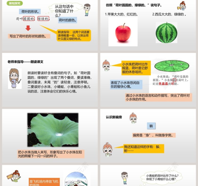 人教部编版一年级语文下册荷叶圆圆语文课件PPT第2张