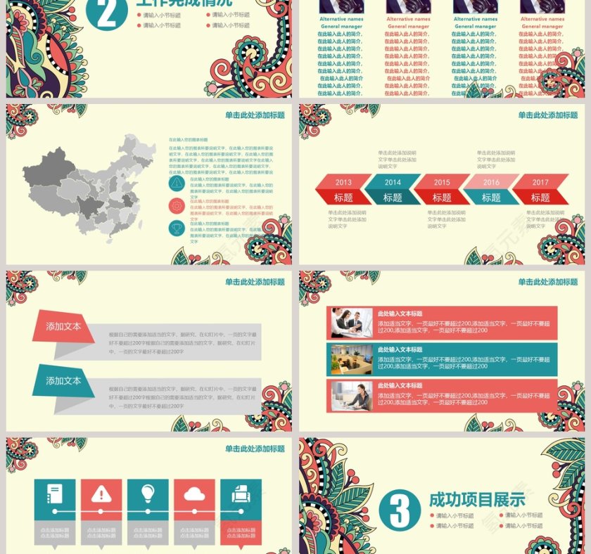 民族风格通用模板PPT第3张
