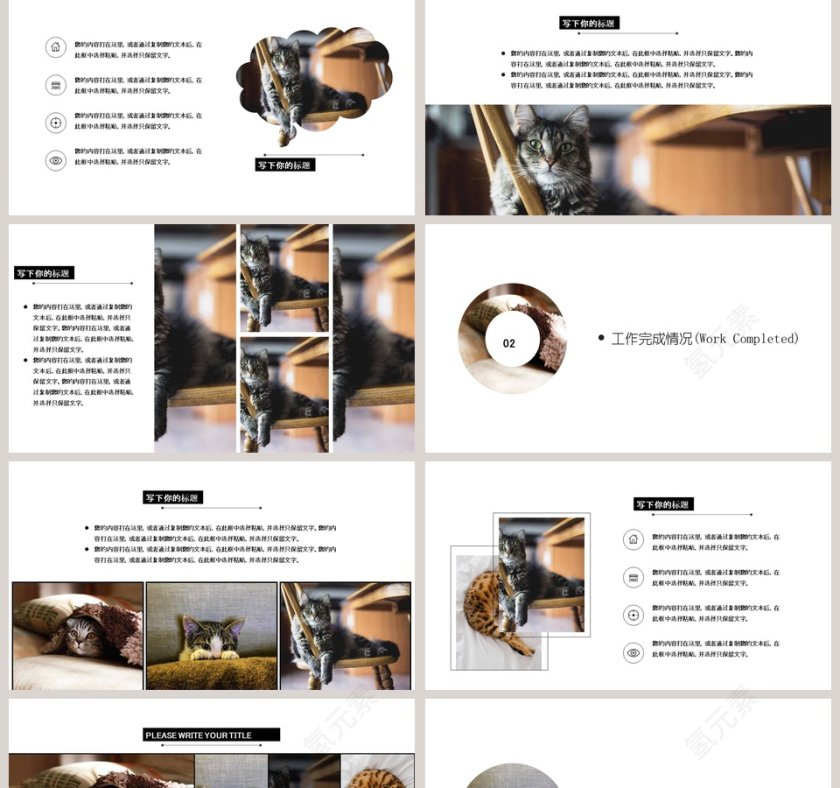 萌宠月度/季度/年度计划总结汇报PPT模板第2张