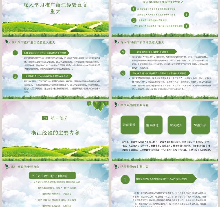 深入学习浙江“千村示范、万村整治”PPT模板第3张