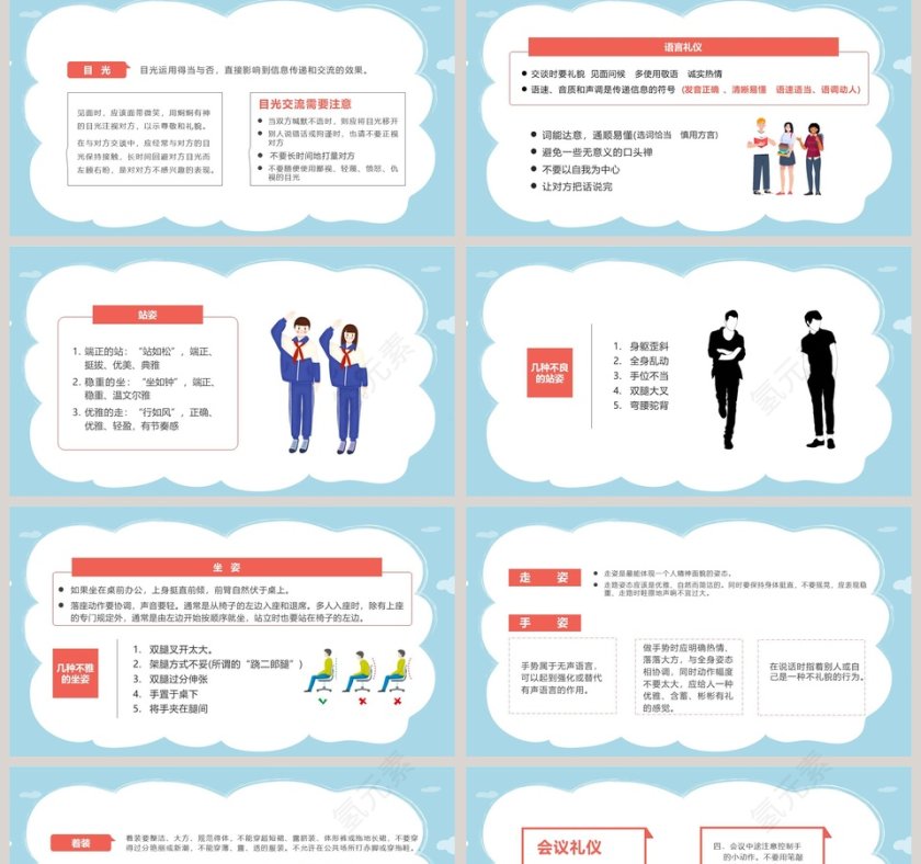 高中生基本礼仪知识主题班会PPT课件第2张