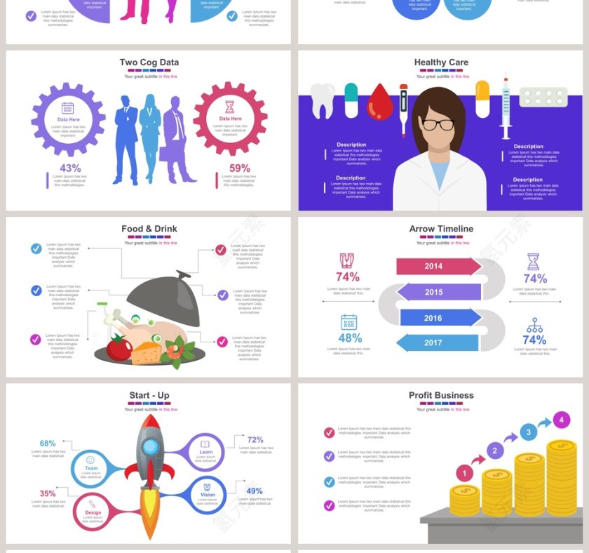 圣诞医疗金融可视化图表集PPT第4张