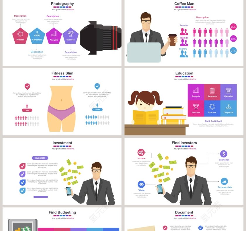 圣诞医疗金融可视化图表集PPT第5张