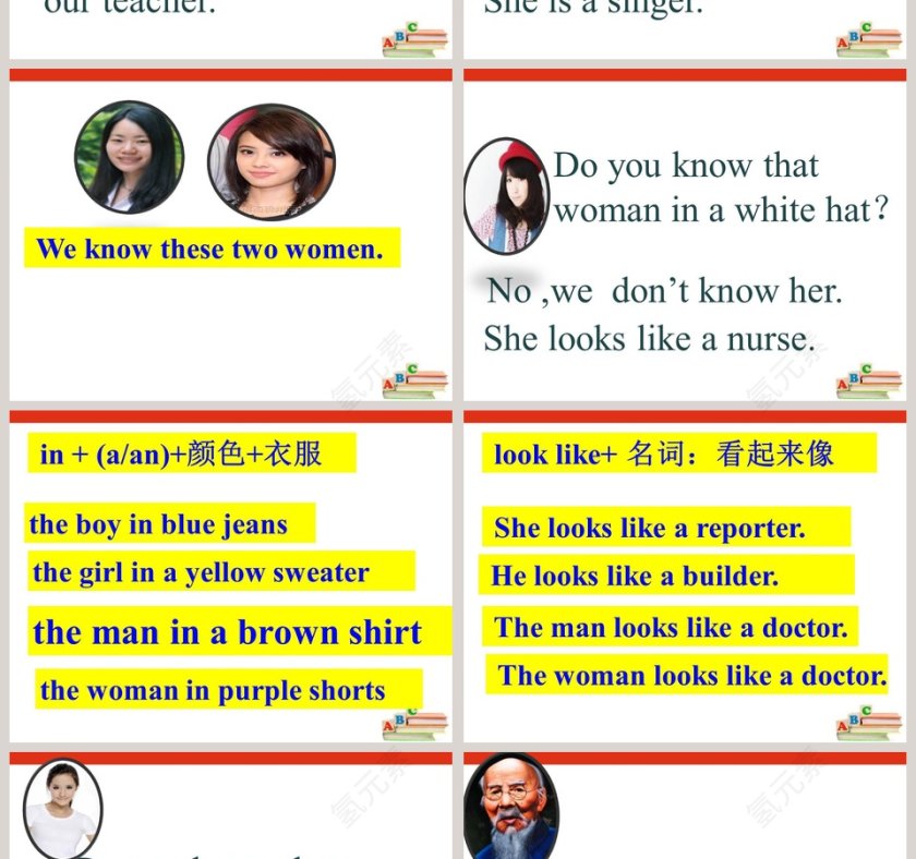 教育培训行业PPT模板 - Unit 1-He looks like a cook第2张