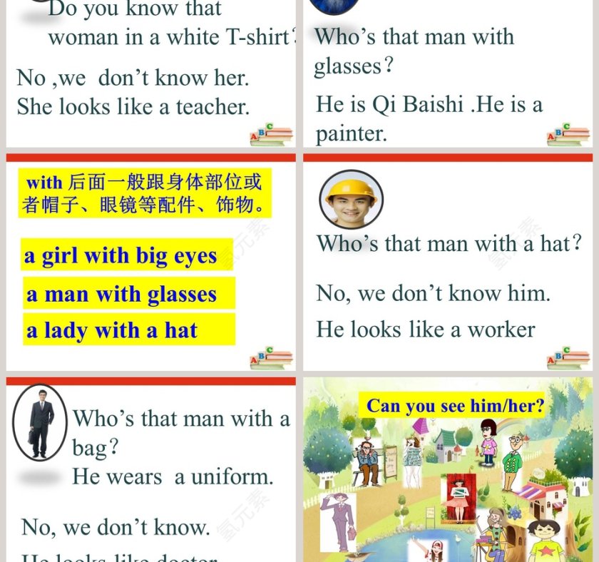 教育培训行业PPT模板 - Unit 1-He looks like a cook第3张