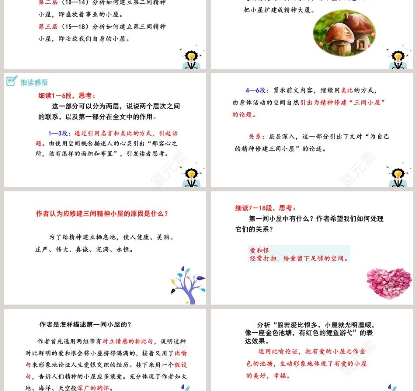 精神的三间小屋语文教学PPT课件第3张