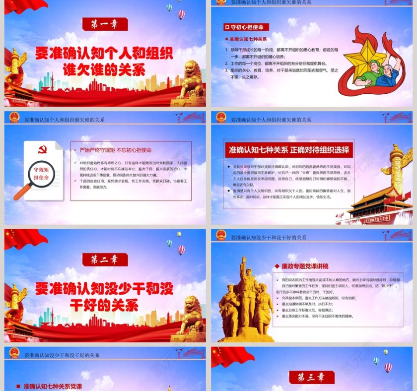 准确认知七种关系正确对待组织选择党课党建PPT模板第2张