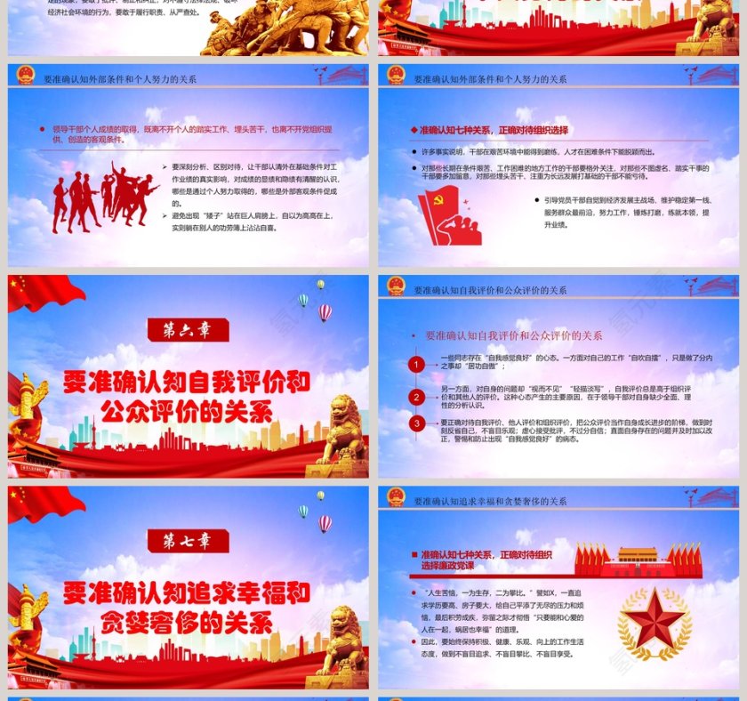 准确认知七种关系正确对待组织选择党课党建PPT模板第4张