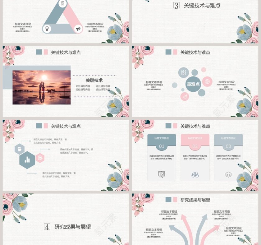 清新花卉毕业答辩ppt第3张