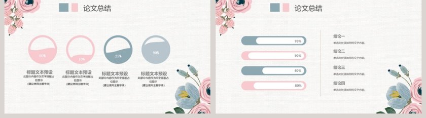 清新花卉毕业答辩ppt第5张