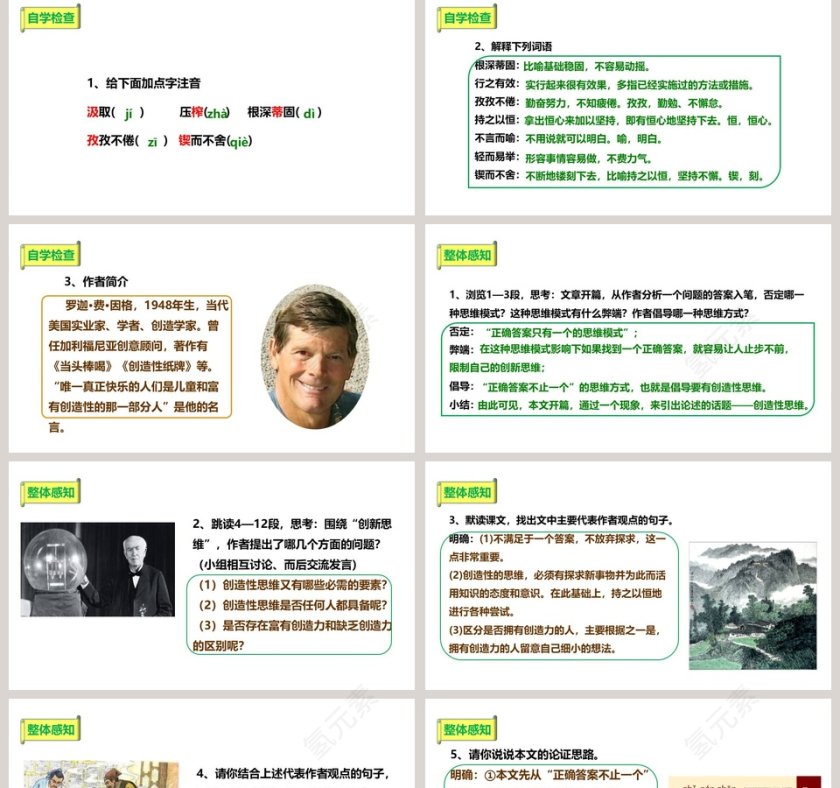 语文部编版九年级上册谈创造性思维教学课件PPT模板第2张