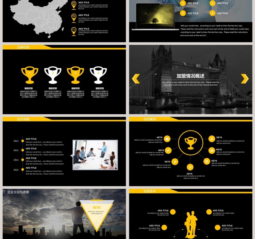 项目加盟连锁经营招商ppt幻灯片模板幻灯片招商加盟PPT第3张