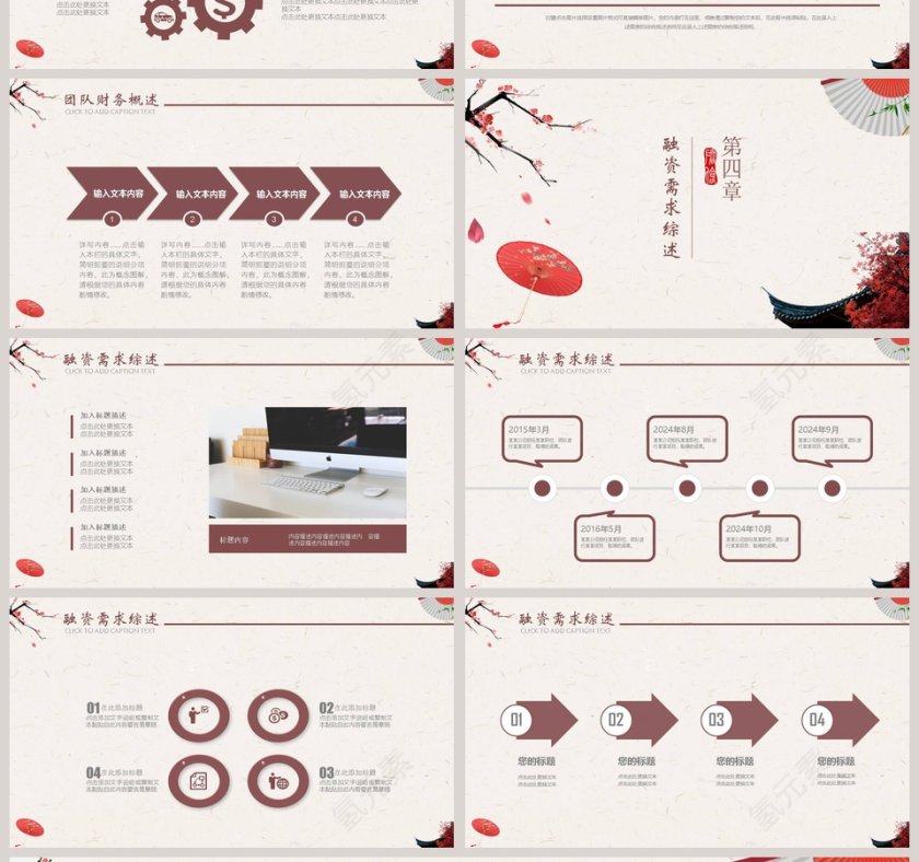古典中国风商务融资计划书PPT模板第4张