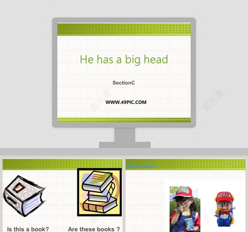 He has a big headSectionC - 医学护理行业PPT模板第1张