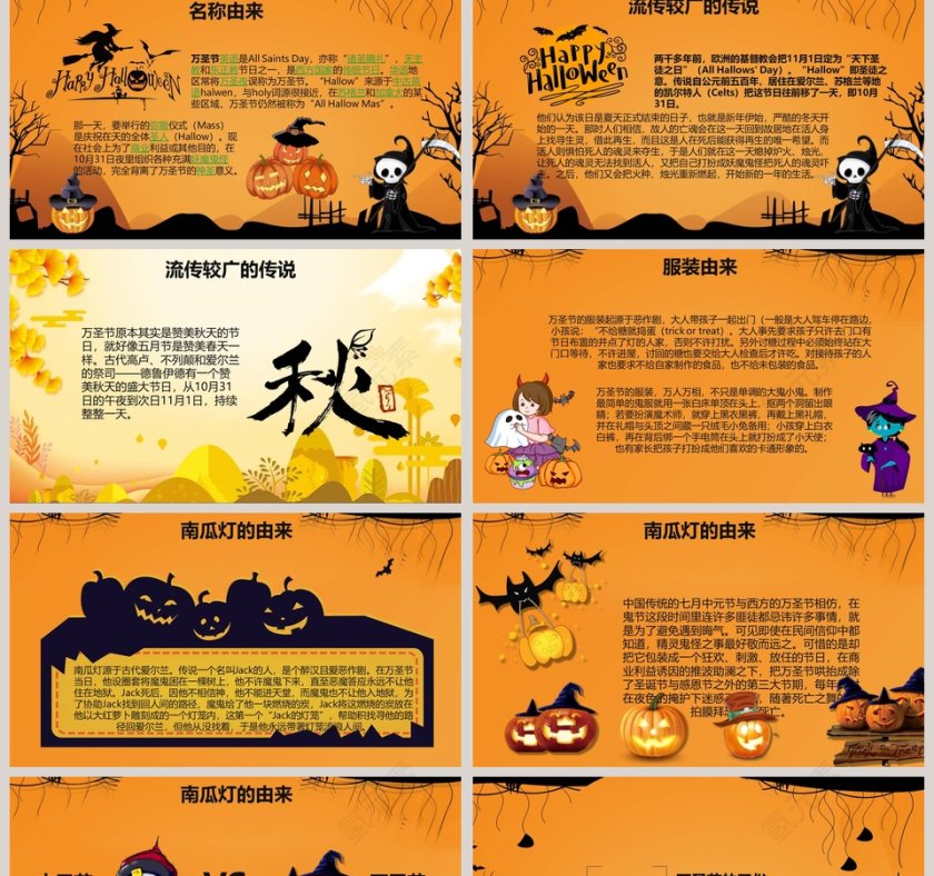 万圣节狂欢万圣节习俗活动PPT模板第2张