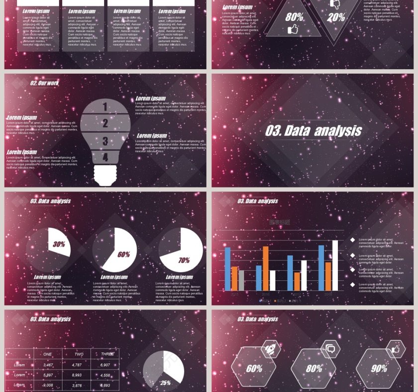 简约大气炫酷宇宙星空科技动态PPT模板 第3张