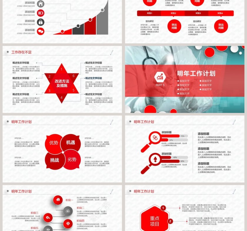 医学医疗工作总结汇报PPT模板第6张