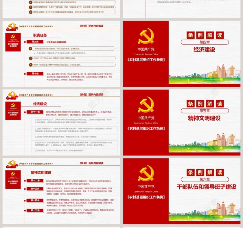 《中国共产党农村基层组织工作条例》PPT模板第4张