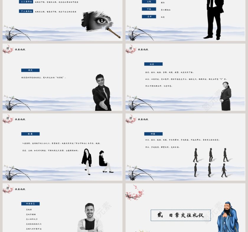 员工礼仪培训PPT模板商务礼仪PPT第3张