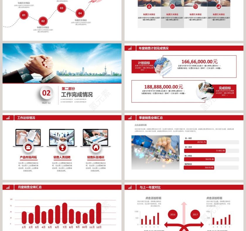 简约商务销售部工作总结PPT第3张