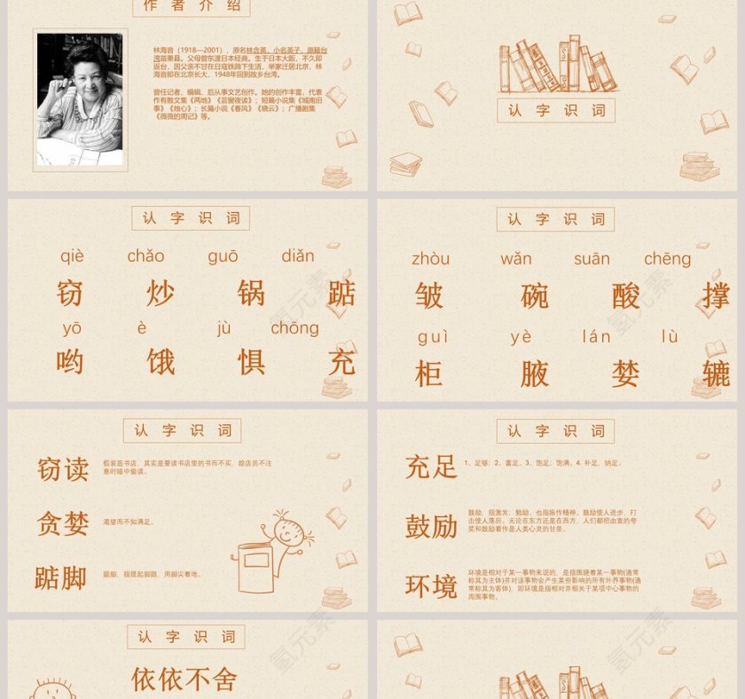 黄色简约五年级语文课件《窃读记》PPT第2张