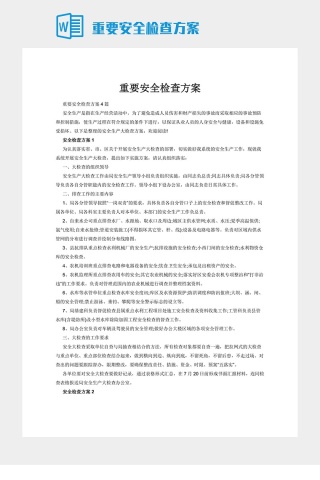 重要安全检查方案