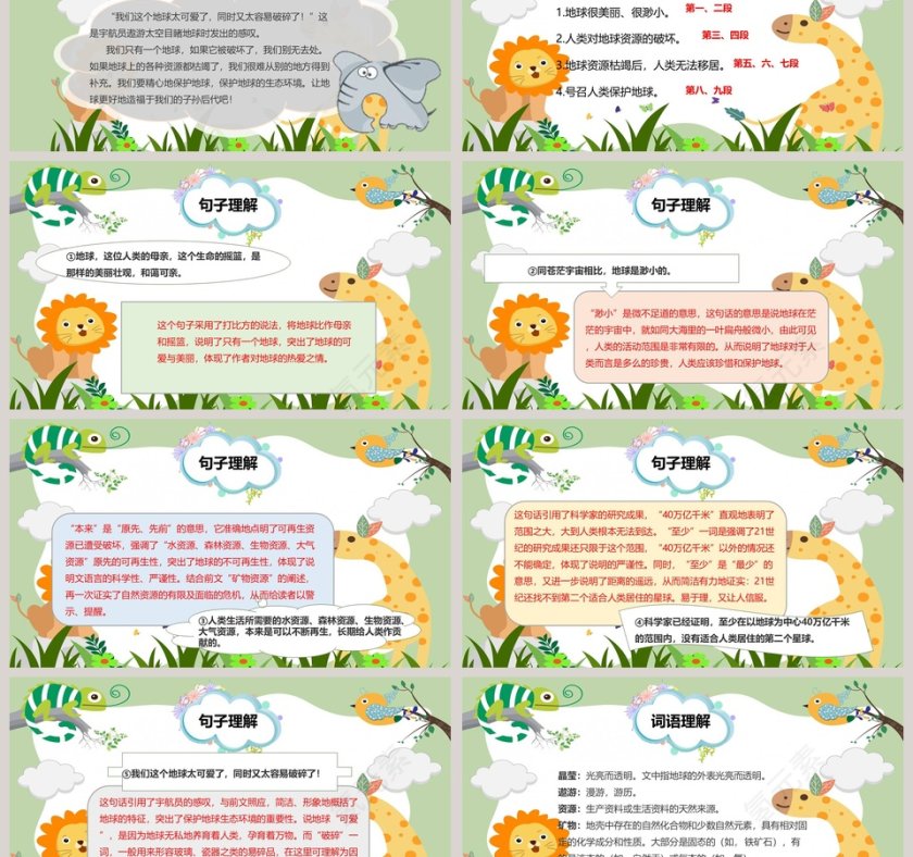 绿色简约清新五年级语文课件《只有一个地球》PPT 第3张