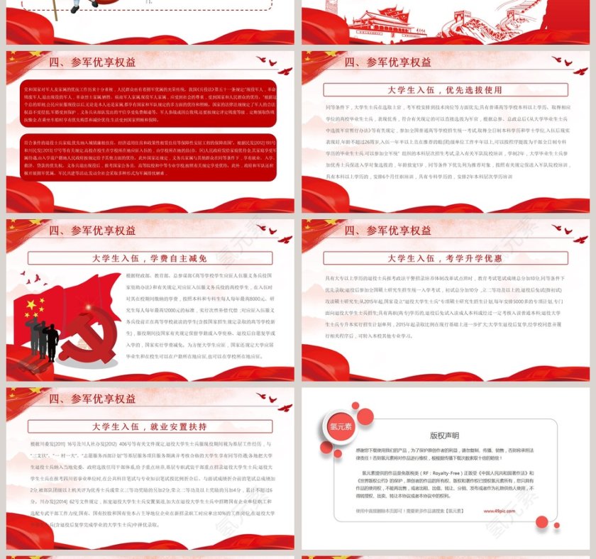 中国风参军尽义务戍边为国防PPT模板第4张