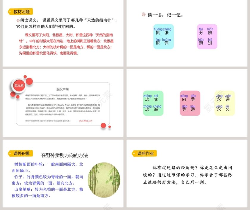 课文解析二年级语文下册要是你在野外迷了路PPT第5张