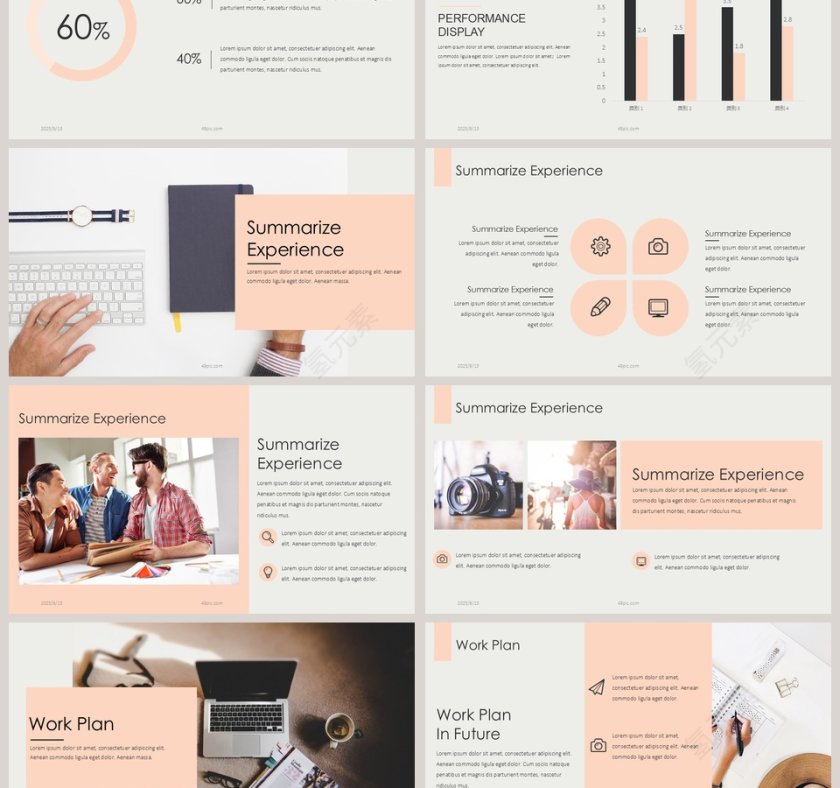 简洁欧美商务总结汇报PPT模板第3张