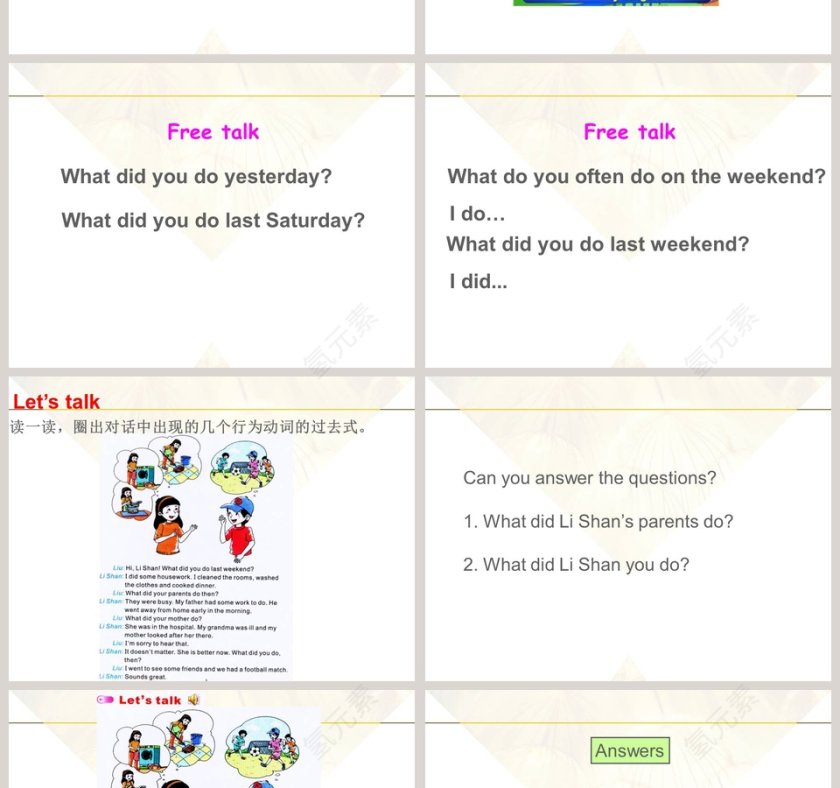 陕旅版英语六年级上册-Unit6  What Did You Do Last Weekend教学ppt课件第2张