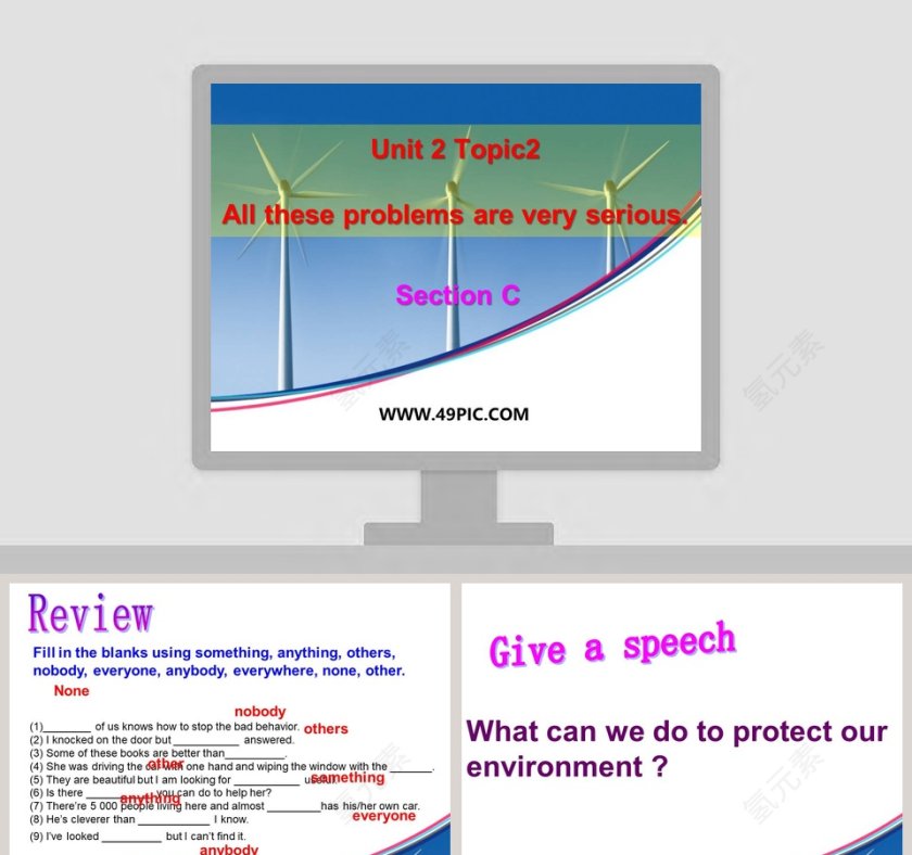 Unit 2 Topic2All these problems are very seriousSection C PPT模板内容第1张