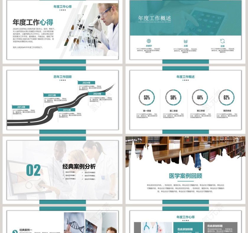 绿色简约医疗医学年终总结汇报PPT第2张